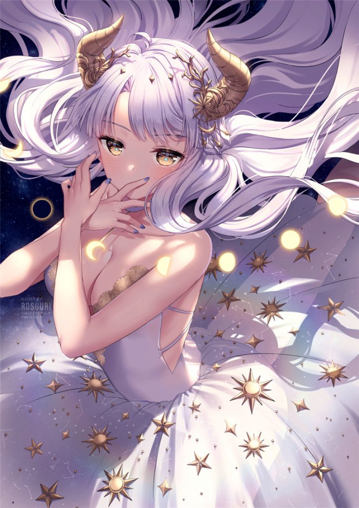 动漫二次元插画角娘兽角少女主题图集原画插画壁纸 美术图片素材