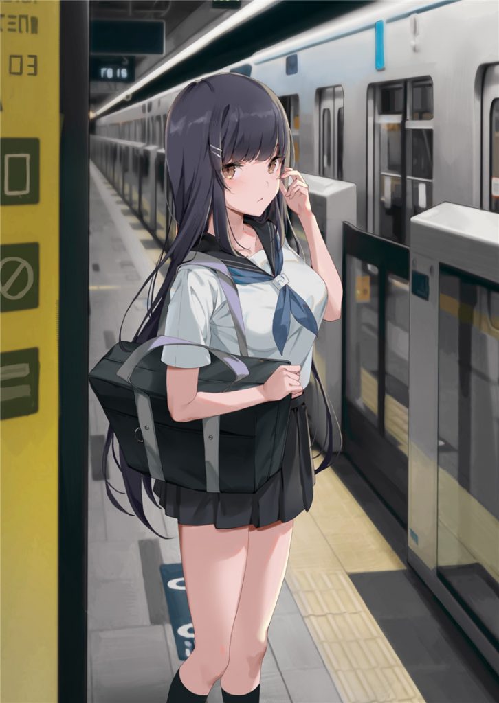 动漫二次元黑长直少女壁纸图包原画插画素材p站同人图合集
