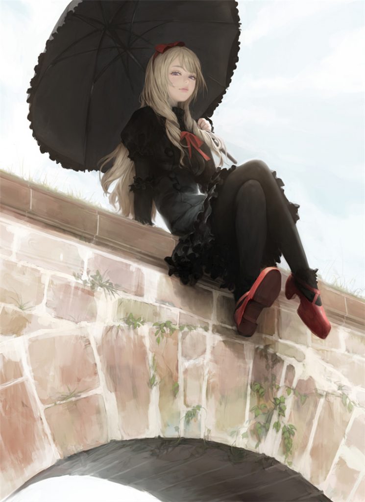 动漫插画人物二郎腿坐姿描绘图集