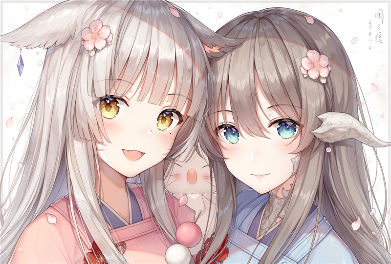 最终幻想14猫魅族壁纸图包原画插画素材P站同人图合集动漫图