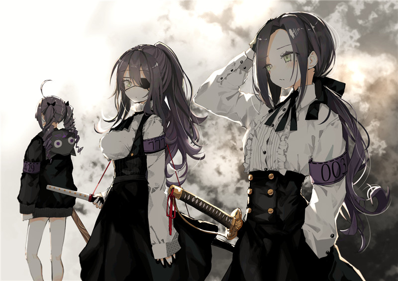 动漫各类武器娘壁纸图包原画插画素材P站同人图合集