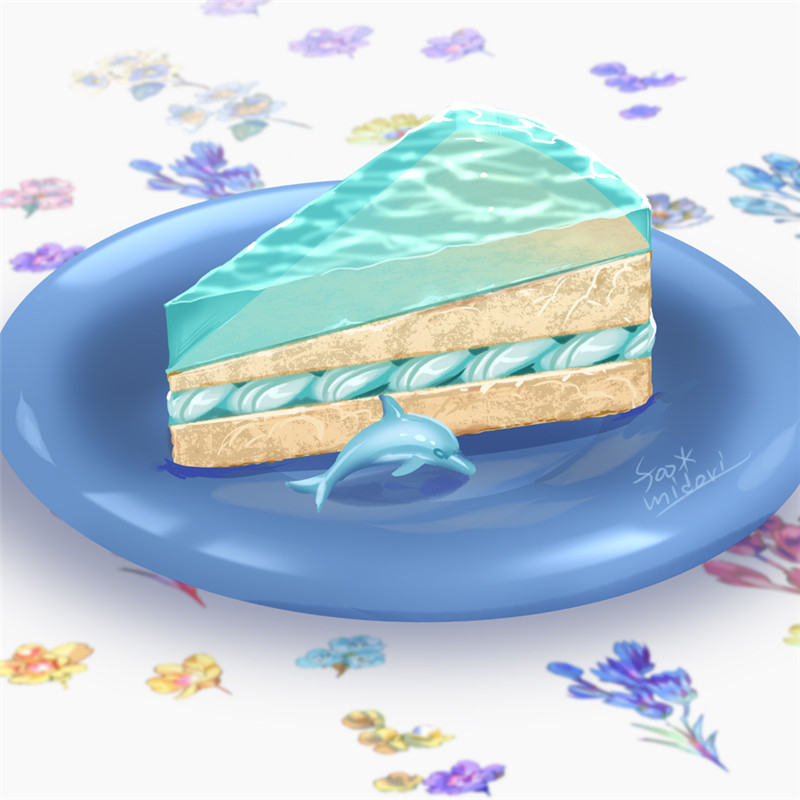 日系插画各类蛋糕甜点绘画参考样例