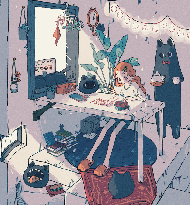 P站画师九十九円作品图包合集 简约画风原画插画 pid40606339