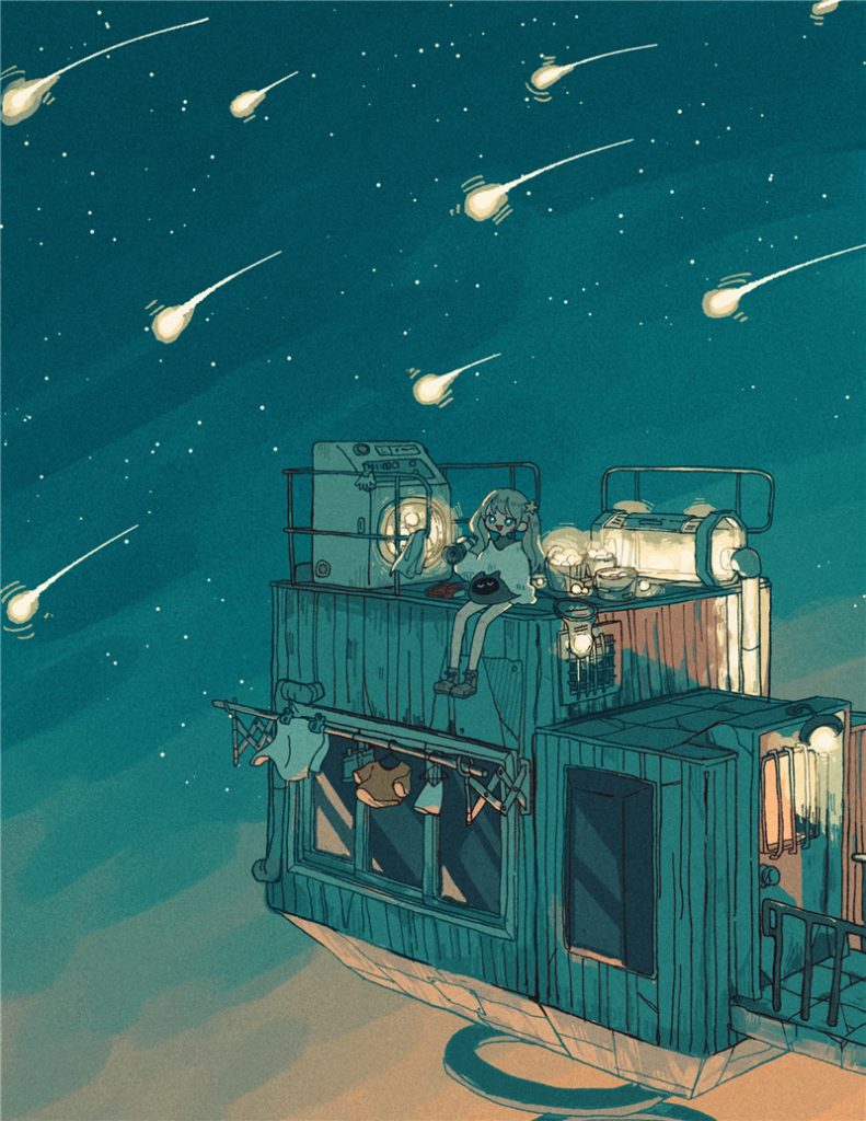 P站画师九十九円作品图包合集 简约画风原画插画 pid40606339