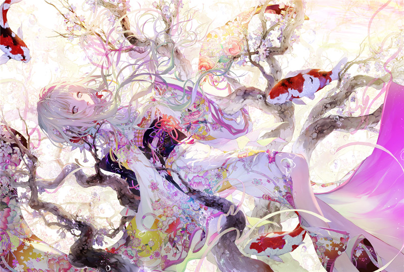 动漫花与少女壁纸图包原画插画素材P站同人图合集