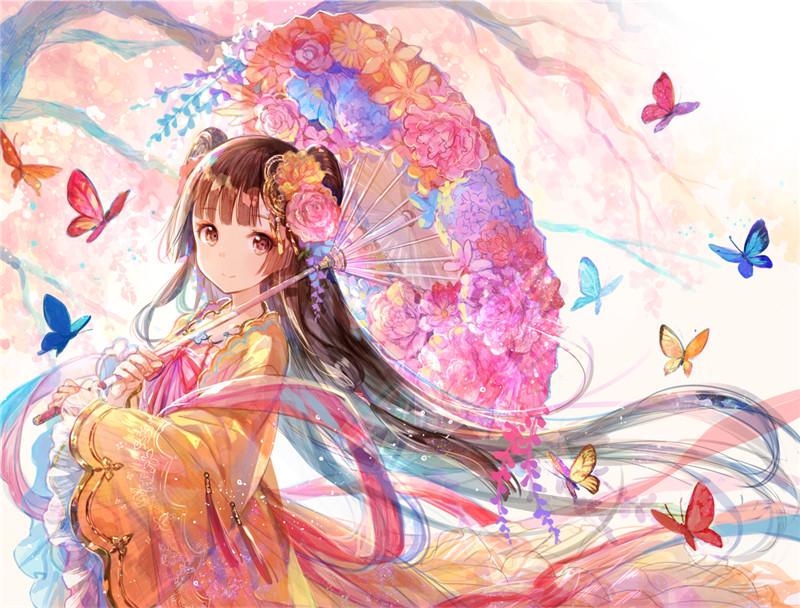 花 と 女の子 イラスト 动漫花与少女壁纸图包 – ACG图包网