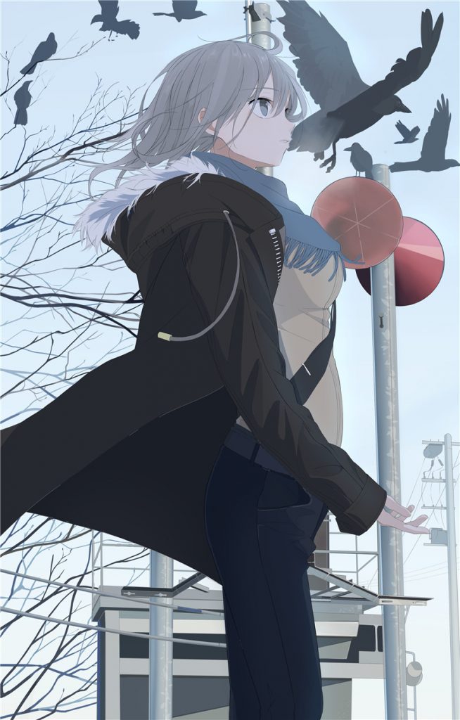 P站画师あすぱら插画原画作品合集 干净冷色青春日常少女 pid14320305