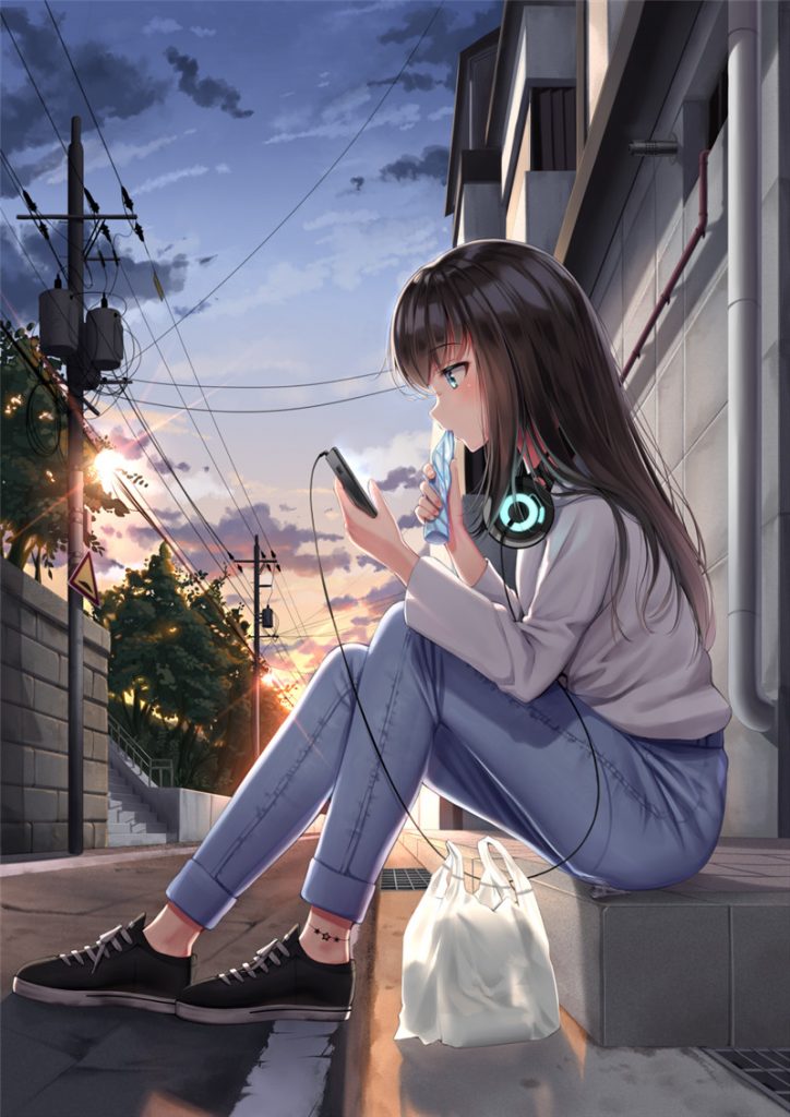 动漫二次元黑长直少女壁纸图包 – ACG图包网