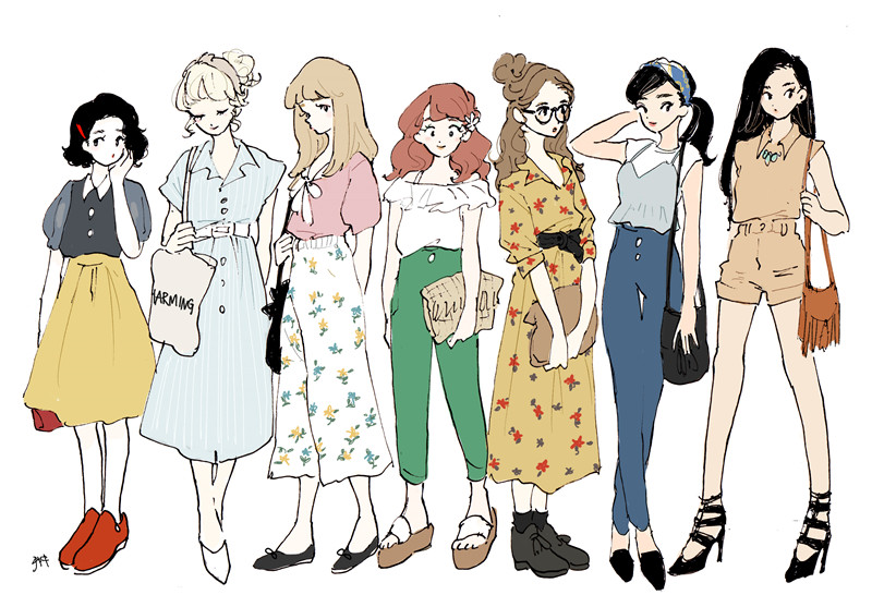 动漫二次元插画拖鞋凉鞋少女壁纸图包原画插画素材P站同人图合集