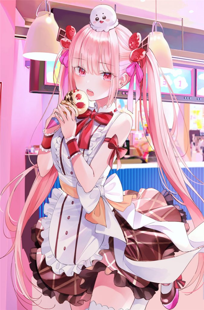 粉毛少女角色图集原画壁纸CG图片素材