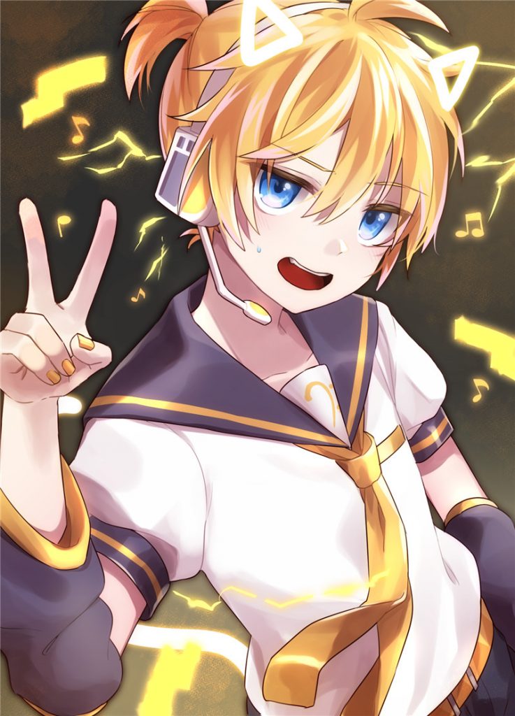 日系插画V字手势胜利手势描绘参考绘画图片素材