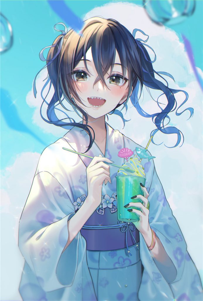 二次元插画尖牙齿角色主题图集插画原画壁纸