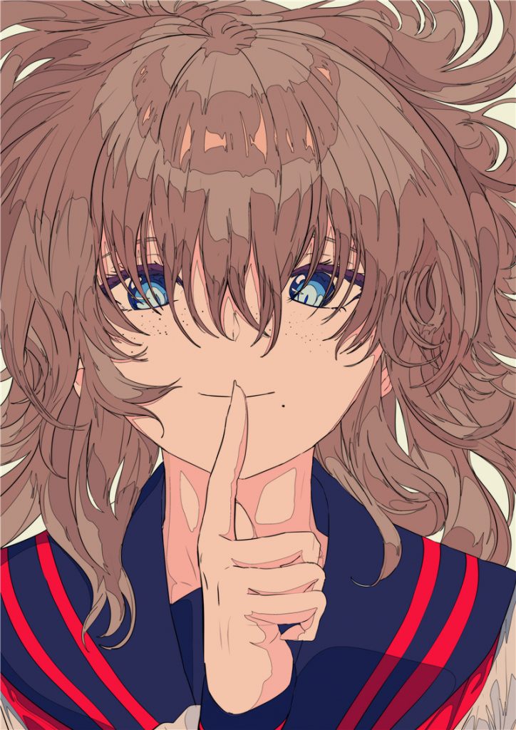 雀斑少女萌属性主题插画原画CG高清壁纸日系画集图片素材