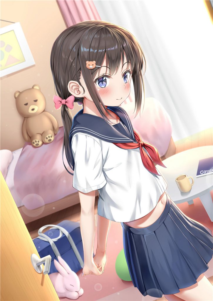 动漫日式插画少女发夹萌属性图集原画插画高清壁纸绘画图片素材