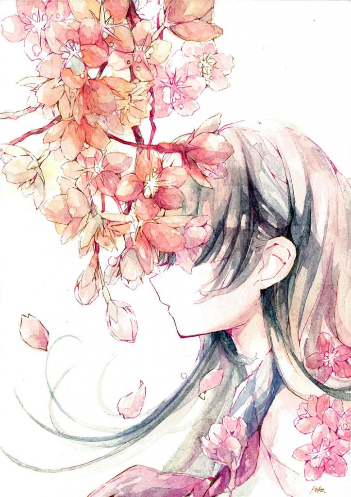 透明水彩插画人物画物品图片日系动漫素材美术绘画临摹参考资料