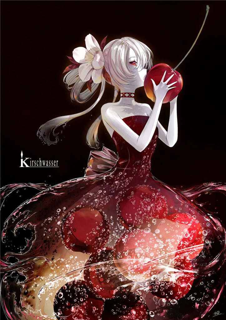 动漫可爱樱桃元素原画插画二次元高清壁纸图片素材美术绘画资料