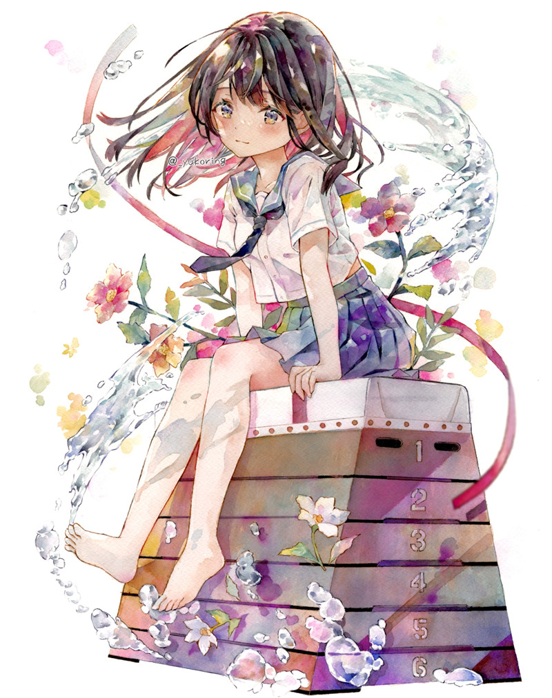 透明水彩插画人物画物品图片日系动漫素材美术绘画临摹参考资料