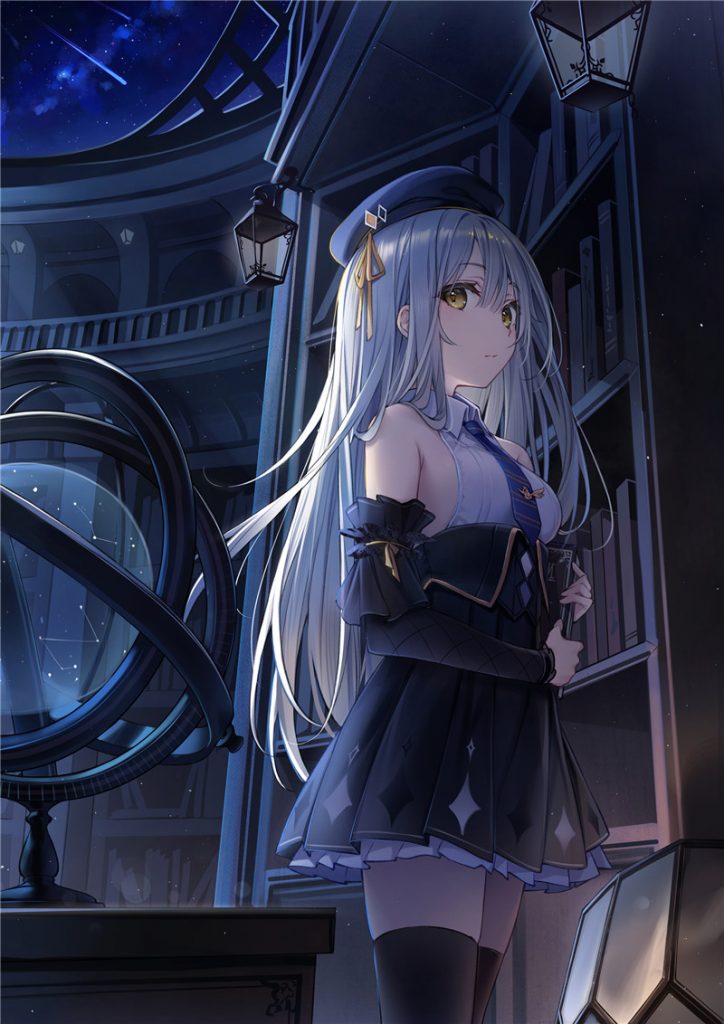 日系插画银发少女灰发女生动漫图集高清壁纸原画插画绘画图片素材