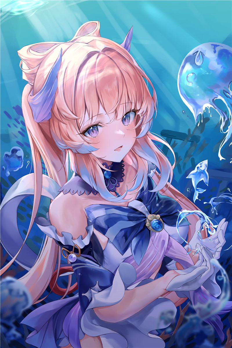 原神珊瑚宫心海图集高清壁纸原画插画游戏二创图片素材美术资料