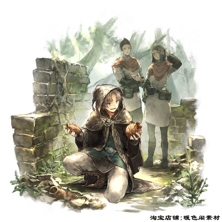 游戏八方旅人美术设定集资料画集原画插画角色立绘图片画册素材