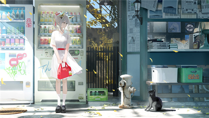 动漫日系插画猫与少女图集原画壁纸CG图片素材 美术绘画参考资料(二期更新)[2161P-5.52G]