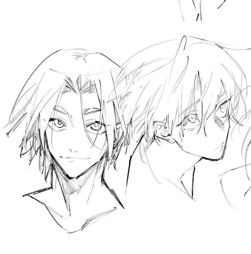 画师似度寝痞帅少年原画速写线稿原稿插画美术绘画临摹图片素材[737P-284M]