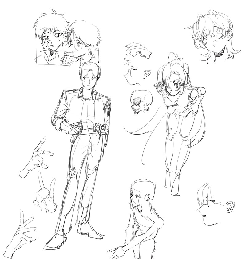 画师似度寝痞帅少年原画速写线稿原稿插画美术绘画临摹图片素材[737P-284M]