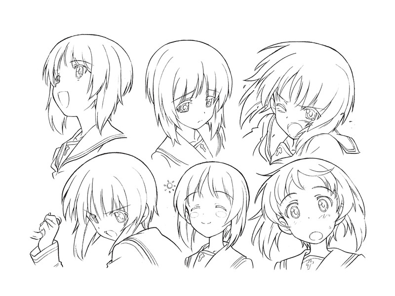 少女与战车设定集画集原稿线稿角色三视图战车设计参考图片素材[886P-1.41G]