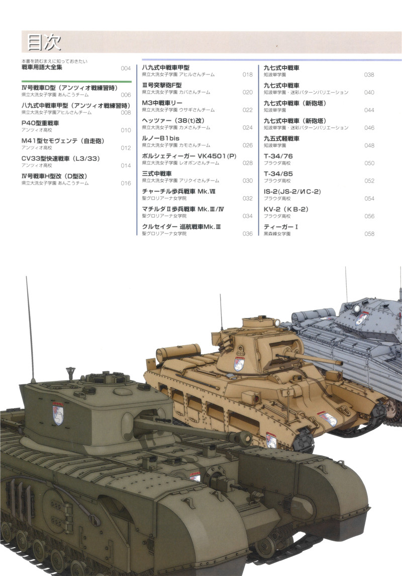 少女与战车设定集画集原稿线稿角色三视图战车设计参考图片素材[886P-1.41G]