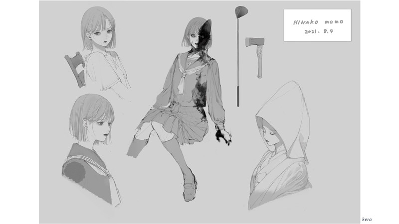 游戏寂静岭F官方艺术设定集画集美术画册人物设计三视图资料素材[143P-705M]