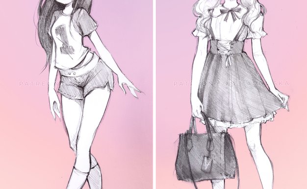 AsiaLadowska手绘魅力美女原画插画图包合集[ACG图包网]