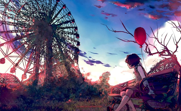 [440P]动漫摩天轮游览车元素场景原画插画图片素材图包合集_持续更新