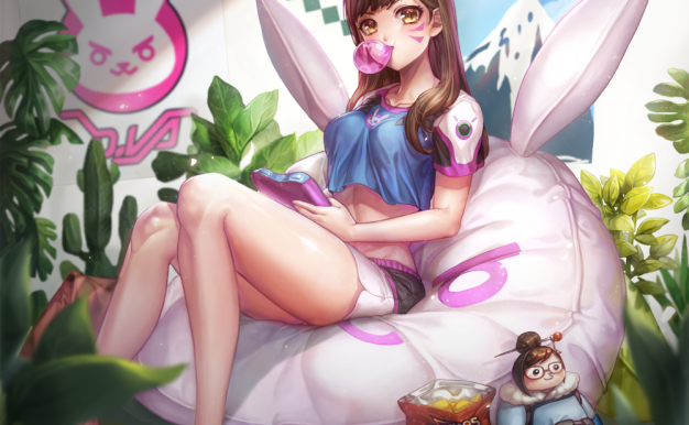 游戏守望先锋DVA同人图集原画插画CG线稿图片素材合集 美术资料_持续更新