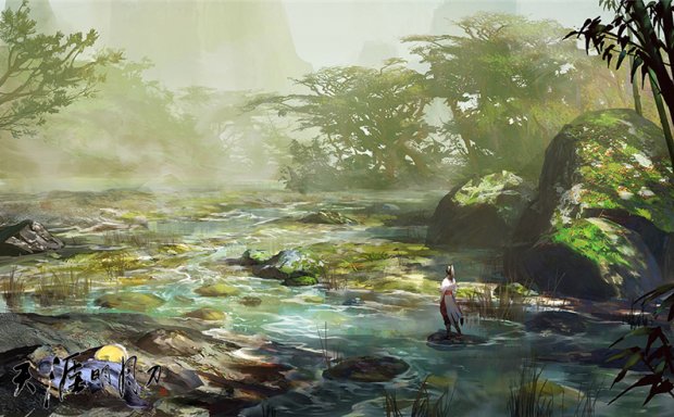 中国风山水地形地貌树木森林图集原画插画CG图片素材合集美术资料