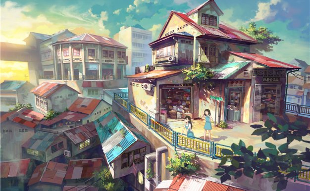 马来西亚画师Chong FeiGiap手绘插画动漫场景图片素材 临摹资料