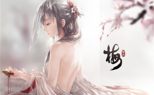 [765M]动漫露背装少女角色背部特写图片素材原画插画CG线稿壁纸美术资料