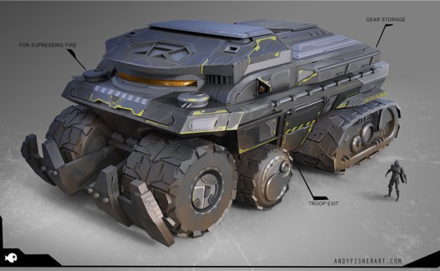 [791M]次世代陆行装甲车战车概念设定参考游戏原画插画CG图片素材合集