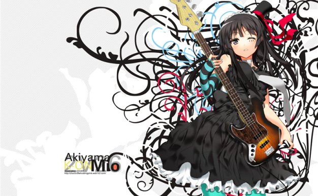 [861M]动漫轻音少女角色秋山澪同人图集原画插画线稿壁纸 美术图片素材