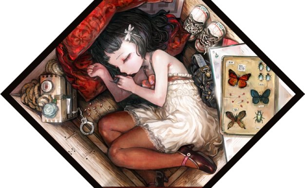 动漫插画箱子箱中少女主题图集原画高清壁纸CG图片素材 美术资料