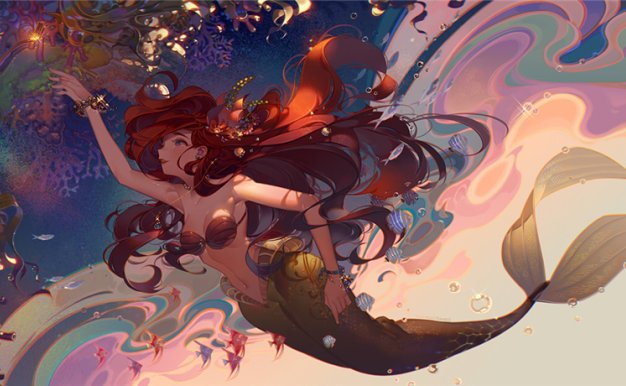 动漫美人鱼形象图集原画插画CG壁纸图片素材美术绘画临摹参考资料