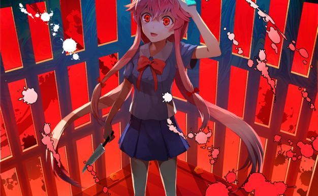 动漫未来日记角色我妻由乃P站同人图集原画插画线稿美术图片素材