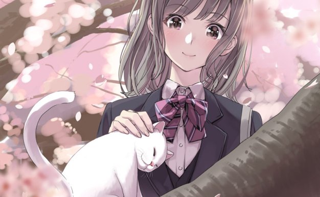 动漫日系插画猫与少女图集原画壁纸CG图片素材美术绘画参考资料