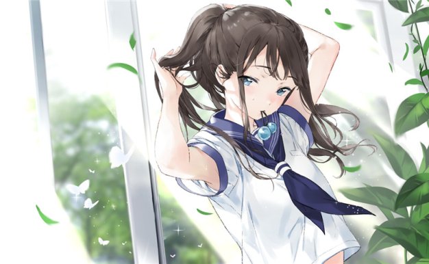 动漫二次元插画单马尾少女主题图集原画壁纸图片素材美术参考资料