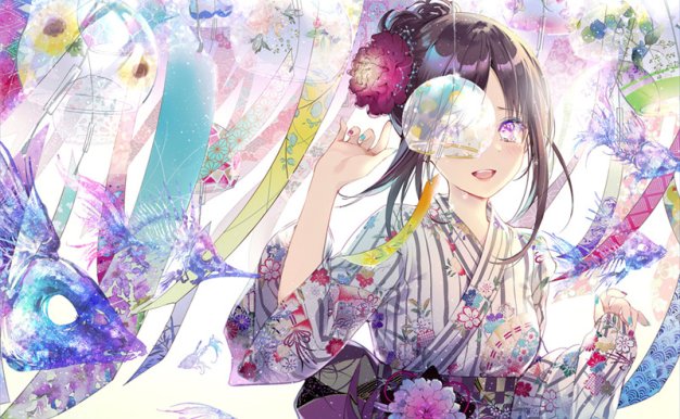 日本画师きのこ姫华丽风图集原画插画CG壁纸图片素材美术绘画资料