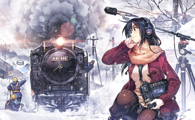 二次元插画雪景背景场景雪花元素原画壁纸图片素材 美术资料