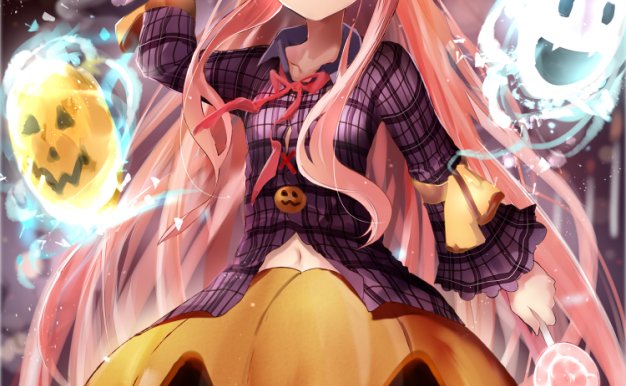 动漫二次元插画万圣节南瓜元素图集原画画集壁纸图片素材美术资料