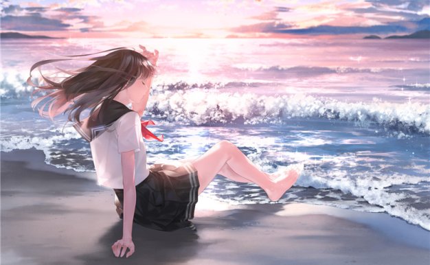 日本画师爽々原画插画作品图片素材干净清爽风格图集美术绘画资料