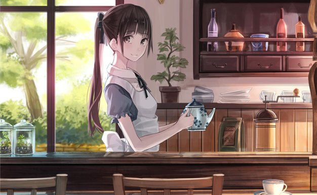 动漫二次元p站萌系围裙少女图集原画插画CG壁纸图片素材美术资料