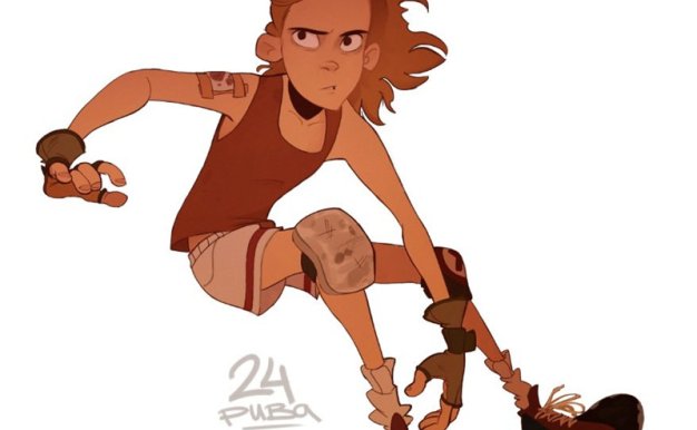 俄罗斯画家Puba24欧美儿童卡通风格原画插画线稿图片素材美术资料