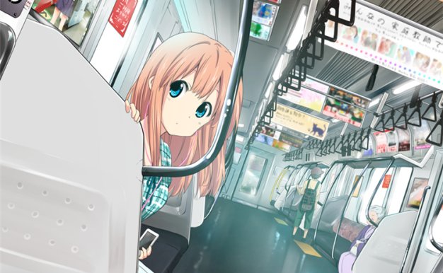 动漫日系插画电车火车背景场景元素主题原画插画图片素材美术资料